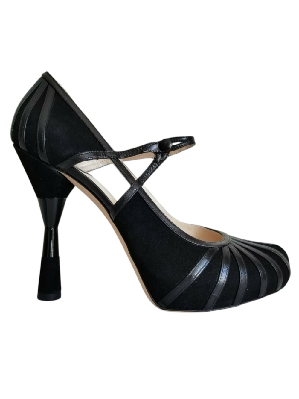 DIOR JOHN GALLIANO FW 2000 Cabaret Black Suede Sculptural Mary Jane Y2K Pumps